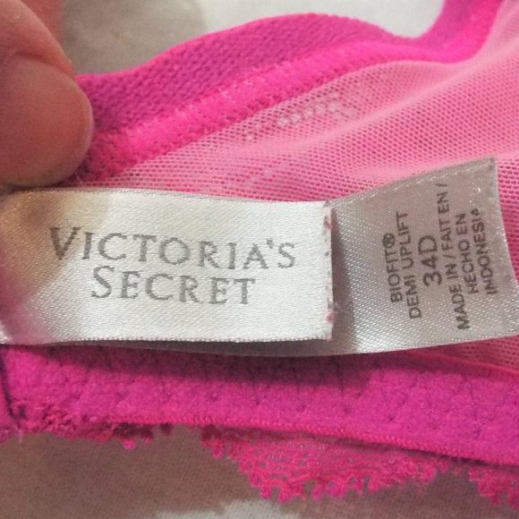 Victoria's Secret Hot Pink Push-up Bra Size 34D - Picture 5 of 9